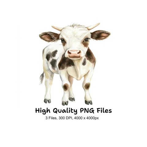 Cute Baby Cow Clipart Bundle
