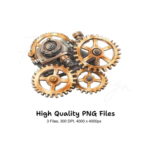 Steampunk Gears Clipart Bundle