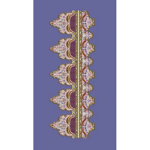 Floral Medallion Ornate Border Embroidery Design