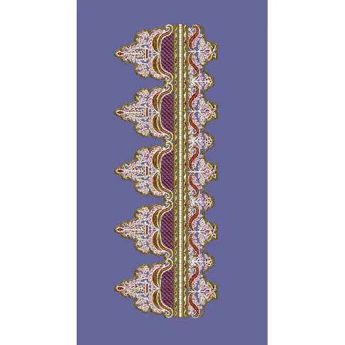 Floral Medallion Ornate Border Embroidery Design