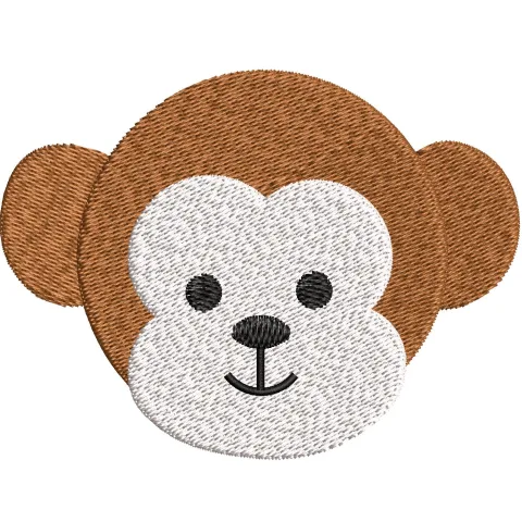Monkey Face Embroidery Design