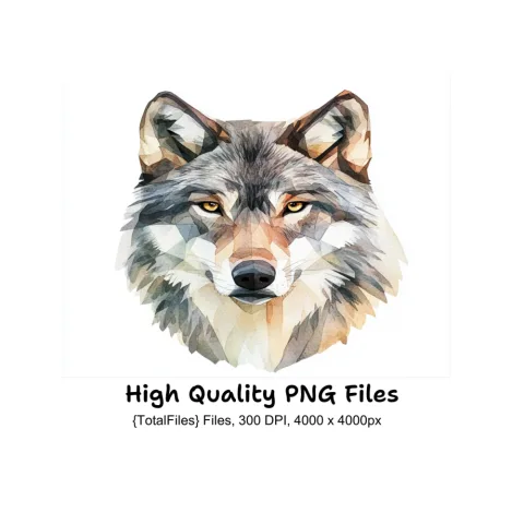 Wolf Head Clipart Bundle