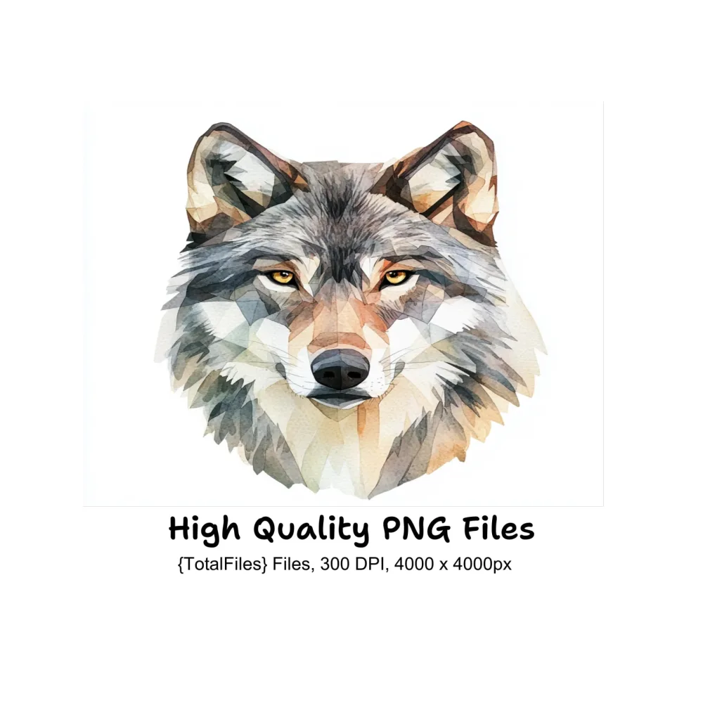 Wolf Head Clipart Bundle