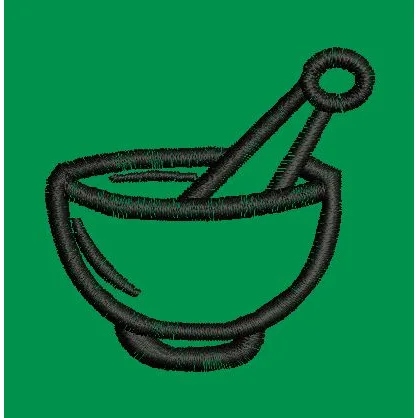 Mortar and Pestle Embroidery Design