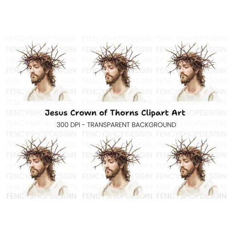 Jesus Christ Crown of Thorns Clipart Bundle