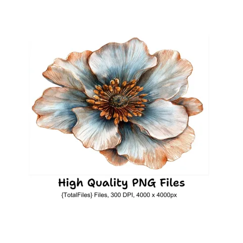 Steampunk Flower Clipart Bundle