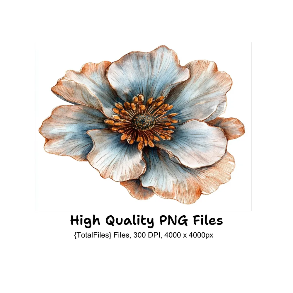 Steampunk Flower Clipart Bundle