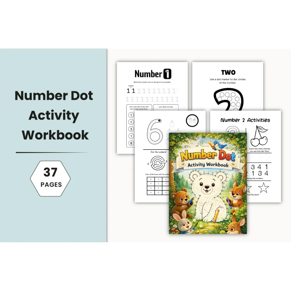 Number Dot Activity Workbook for Kids