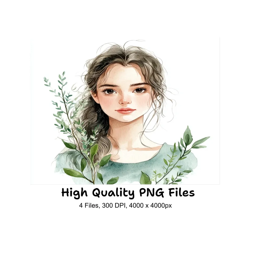 Botanical Women Clipart Bundle