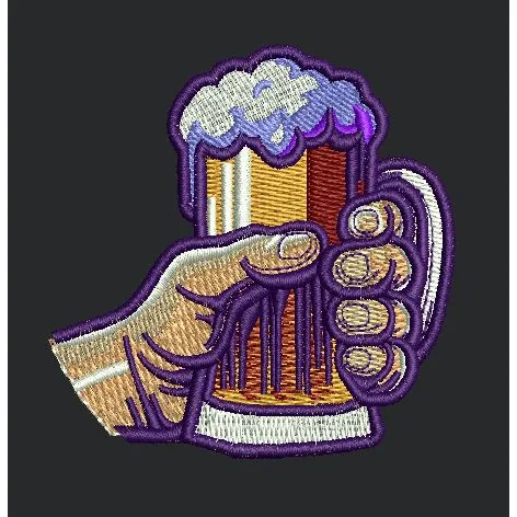 Beer Mug Embroidery Design