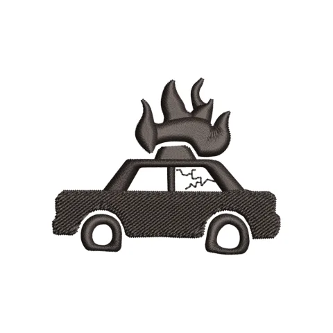 Flame Car Embroidery Design