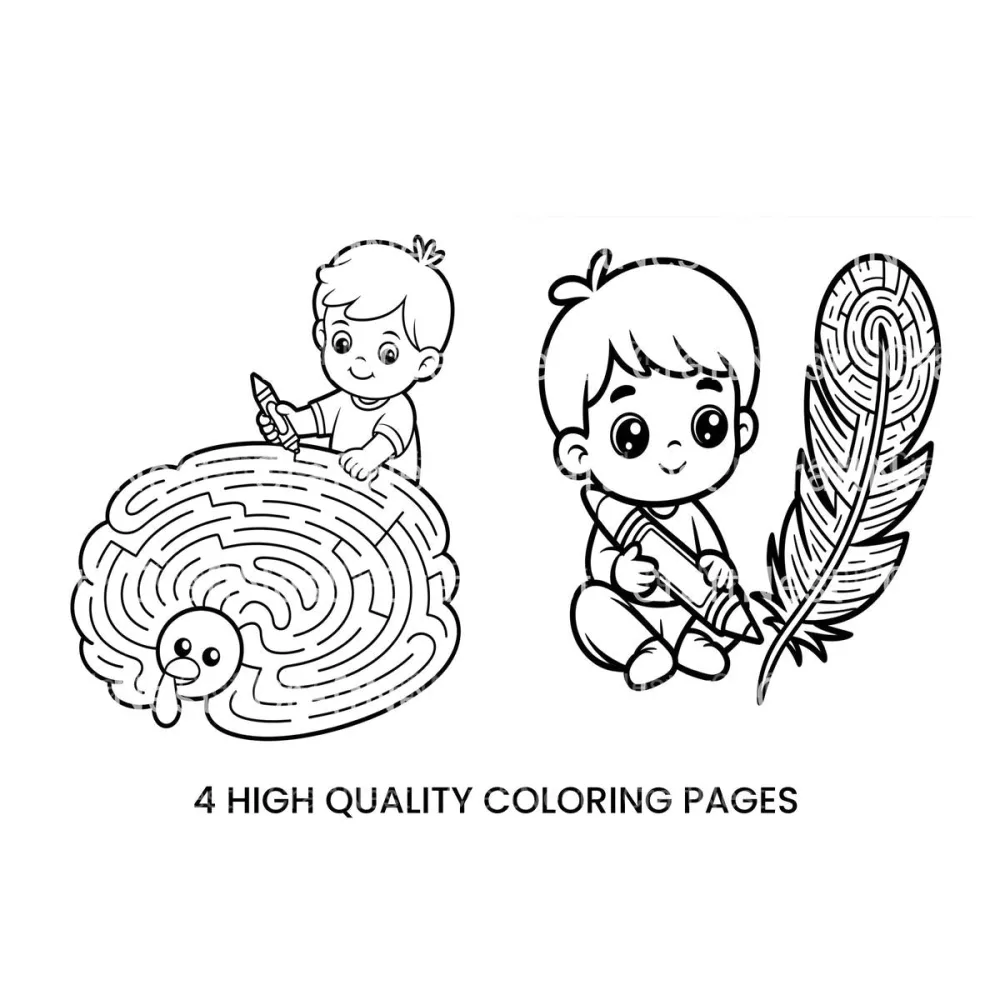Feather Maze Adventure Coloring Books
