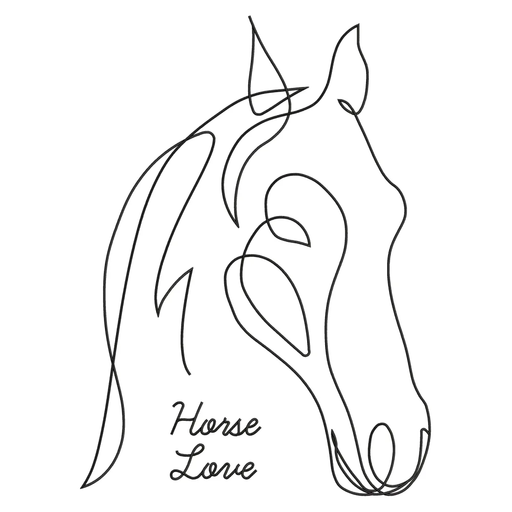 Horse Love Embroidery Design