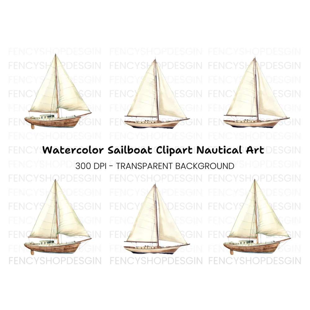 Vintage Sailboat Clipart Bundle