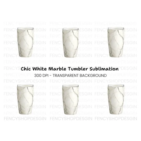 Chic White Marble Tumbler Clipart Bundle