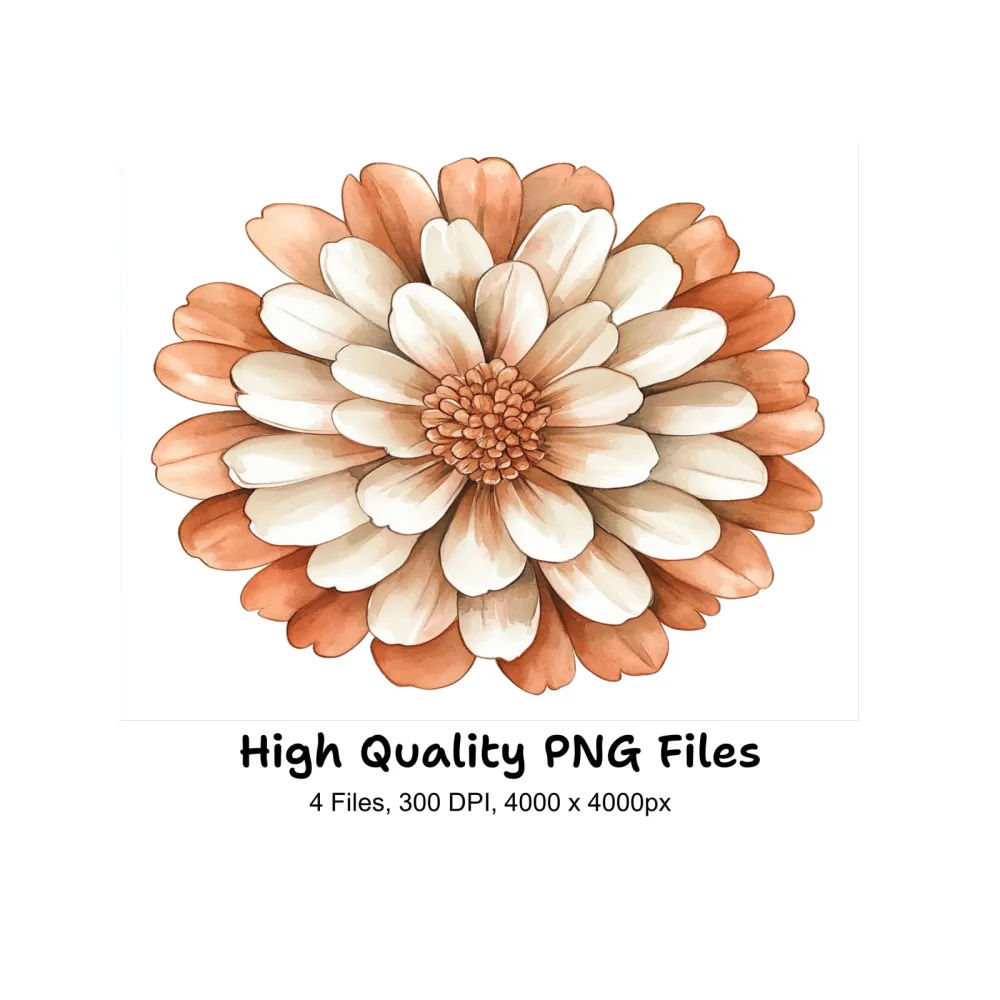 Elegant Terracotta Floral Clipart Bundle