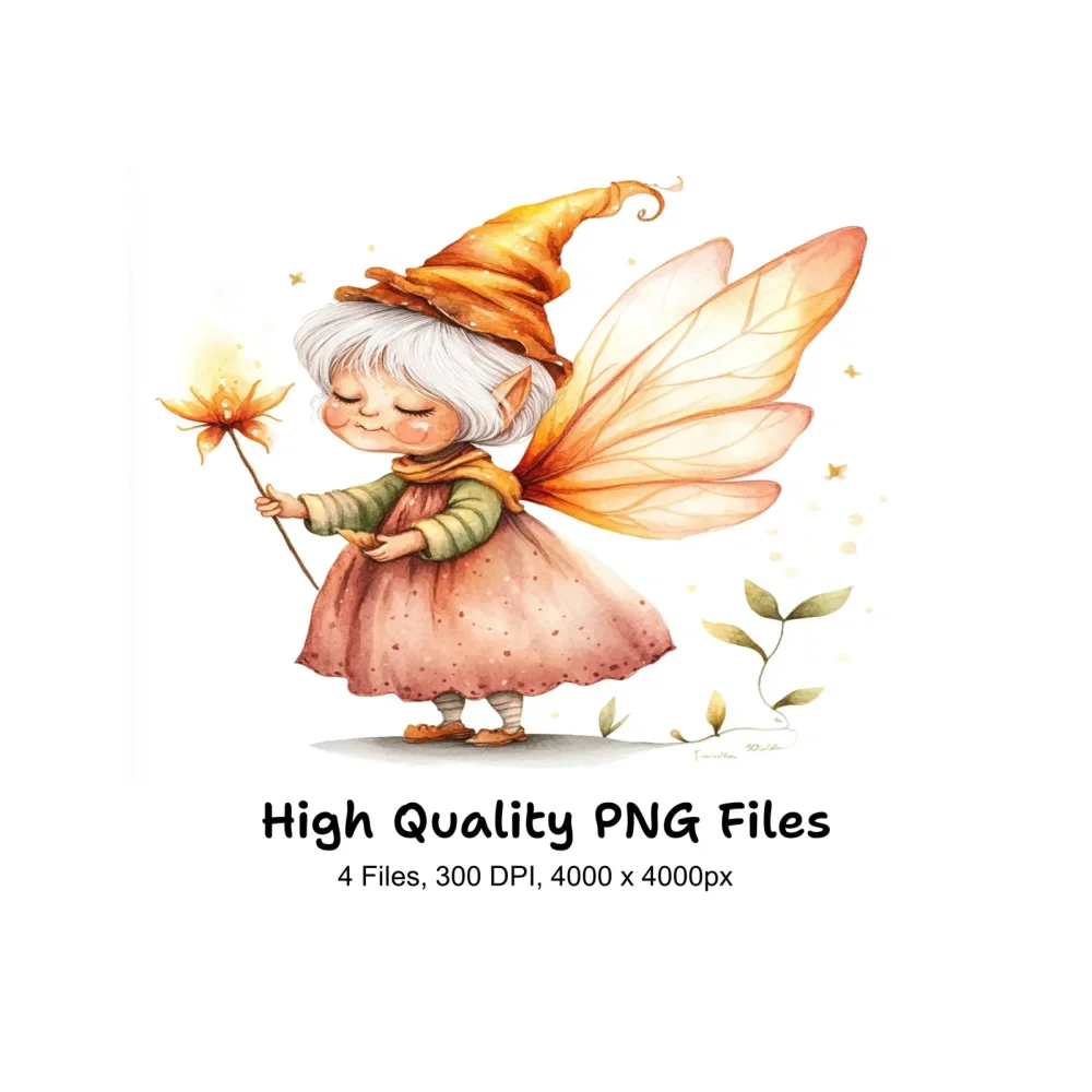 Elderly Fairy Clipart Bundle