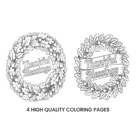 Thanksgiving Wreath Coloring Books