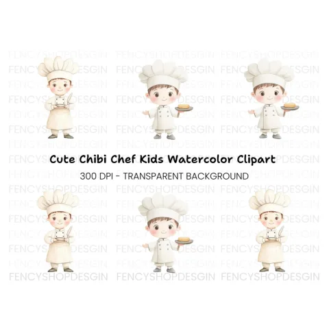 Cute Little Chef Clipart Bundle