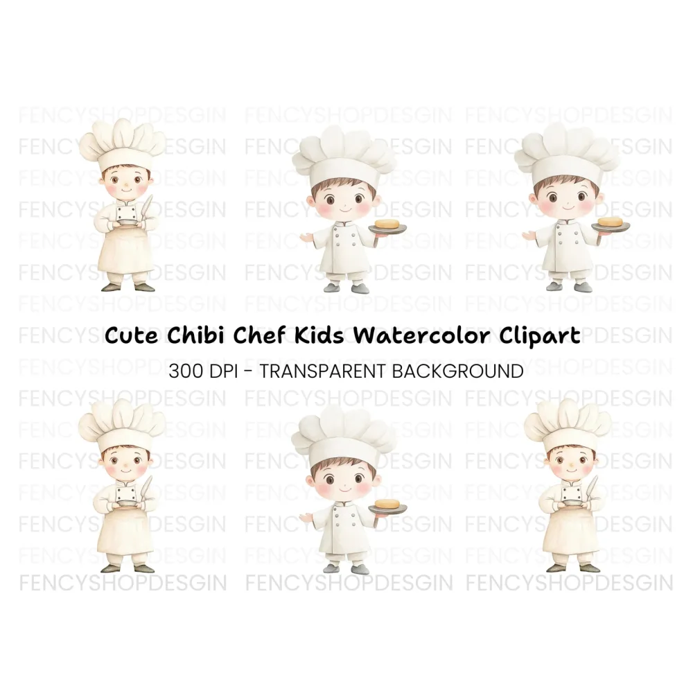 Cute Little Chef Clipart Bundle