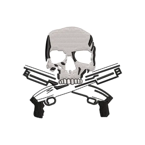 Skull Pistol Embroidery Design