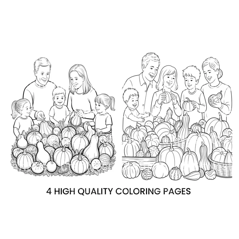 Family Pumpkin Patch Coloring Books