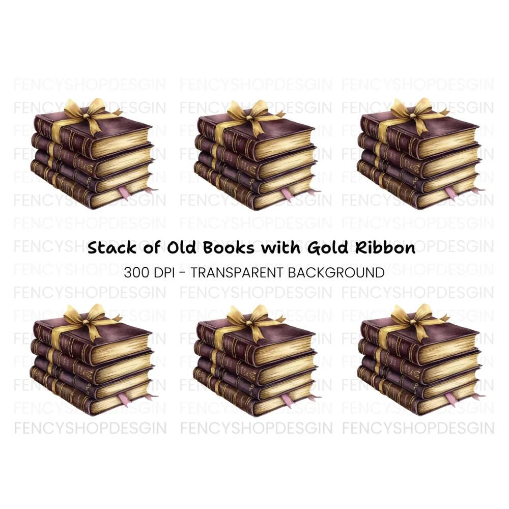 Vintage Books Clipart Bundle