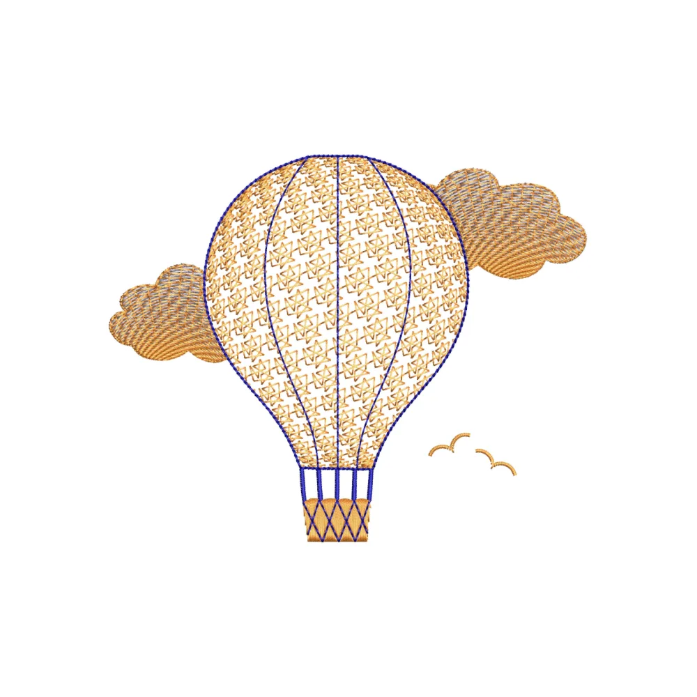 Fire Balloon Embroidery Design