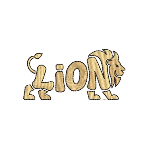 Lion Splng Embroidery Design