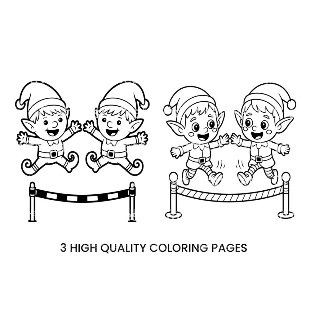 Christmas Elf Jumping Coloring Books