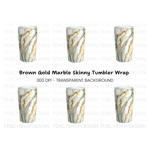 Brown Marble Tumbler Clipart Bundle