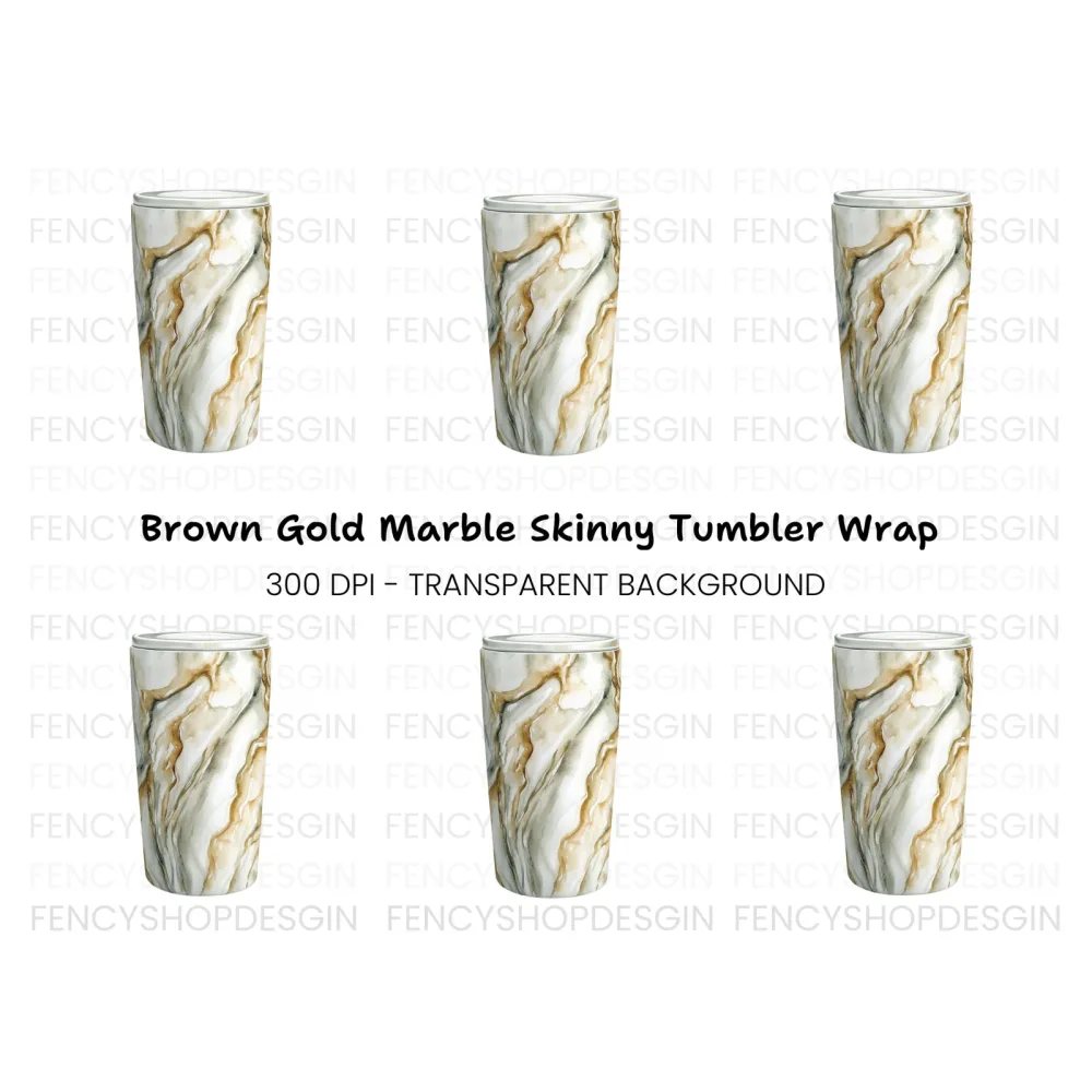 Brown Marble Tumbler Clipart Bundle