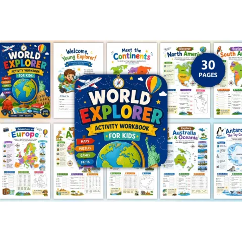 World Explorer Activity For Kids Workbook