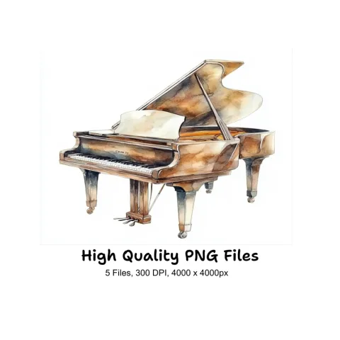 Grand Piano Clipart Bundle