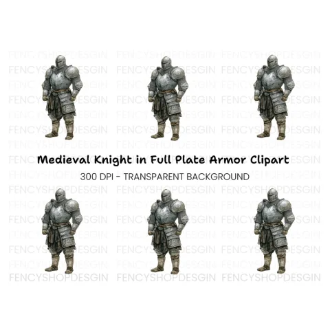 Medieval Knight Armor Clipart Bundle