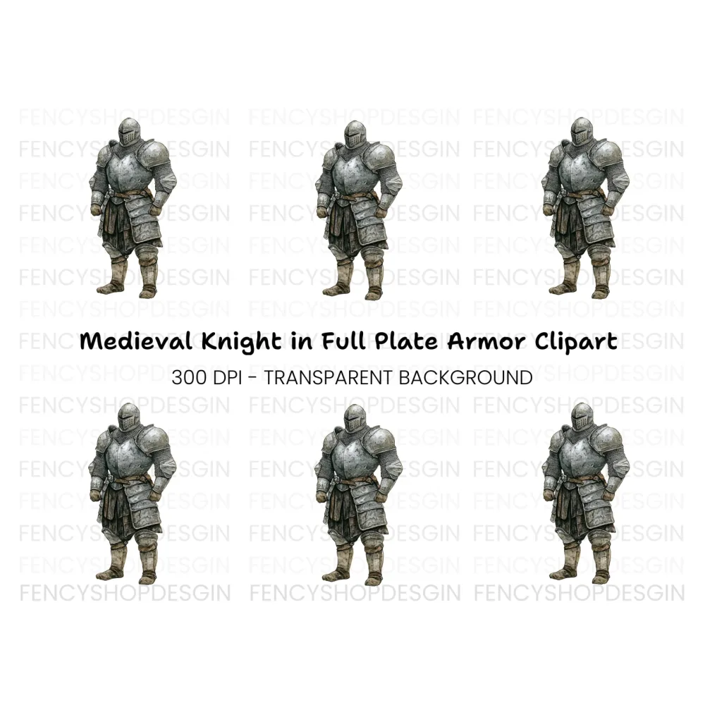 Medieval Knight Armor Clipart Bundle