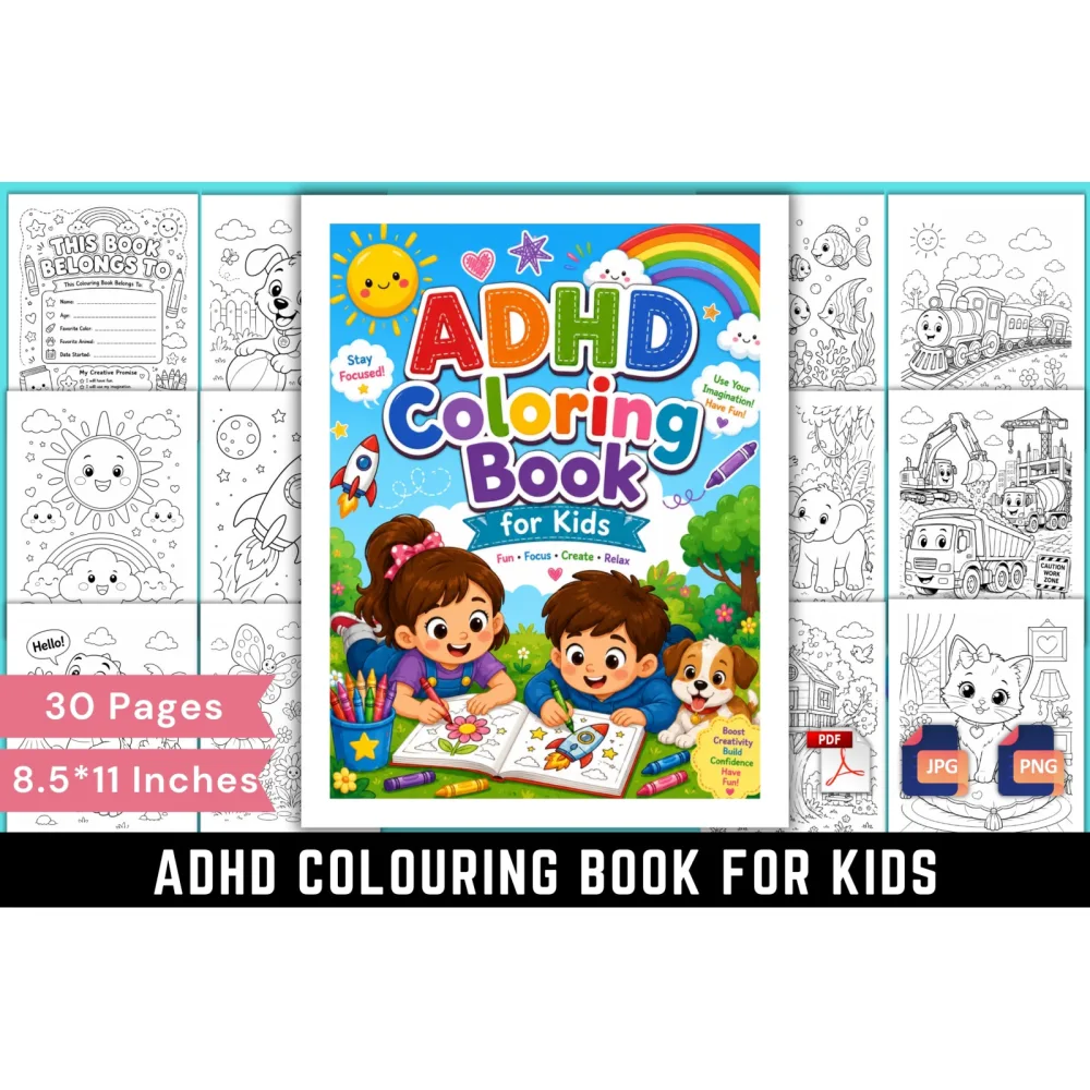 Adhd Coloring For Kids Book