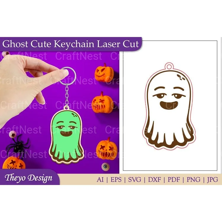 Ghost Keychain SVG Bundle