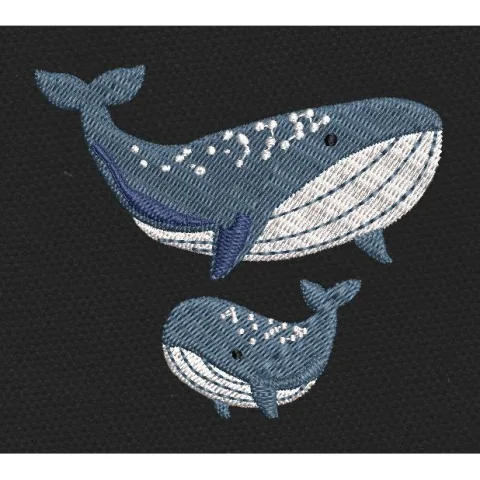 Ocean Pair Blue & White Embroidery Design