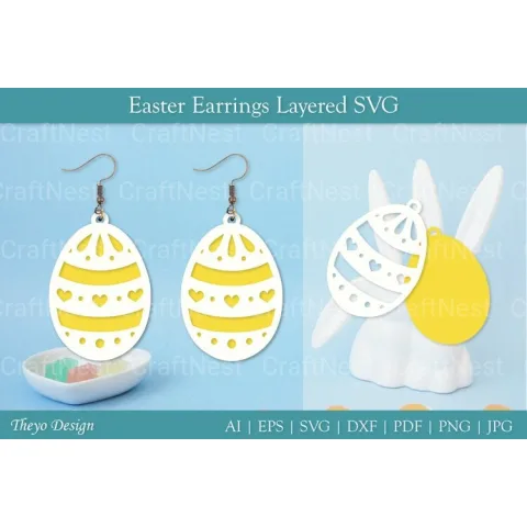 Easter Egg Earrings SVG Bundle