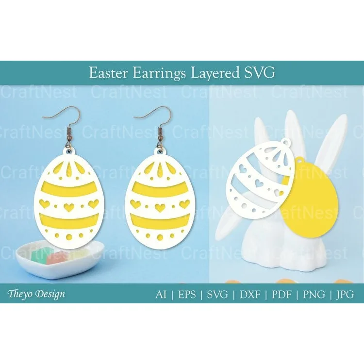 Easter Egg Earrings SVG Bundle