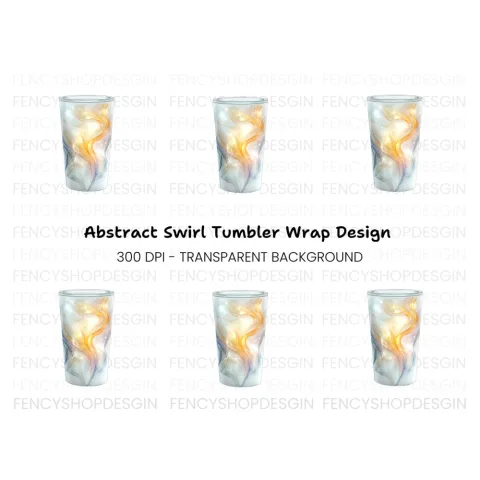 Golden Swirl Tumbler with Sparkles Clipart Bundle