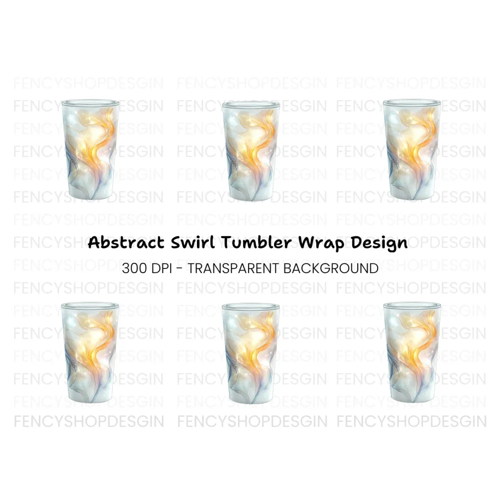 Golden Swirl Tumbler with Sparkles Clipart Bundle