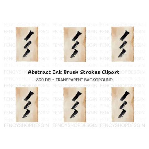 Minimalist Ink Strokes Clipart Bundle