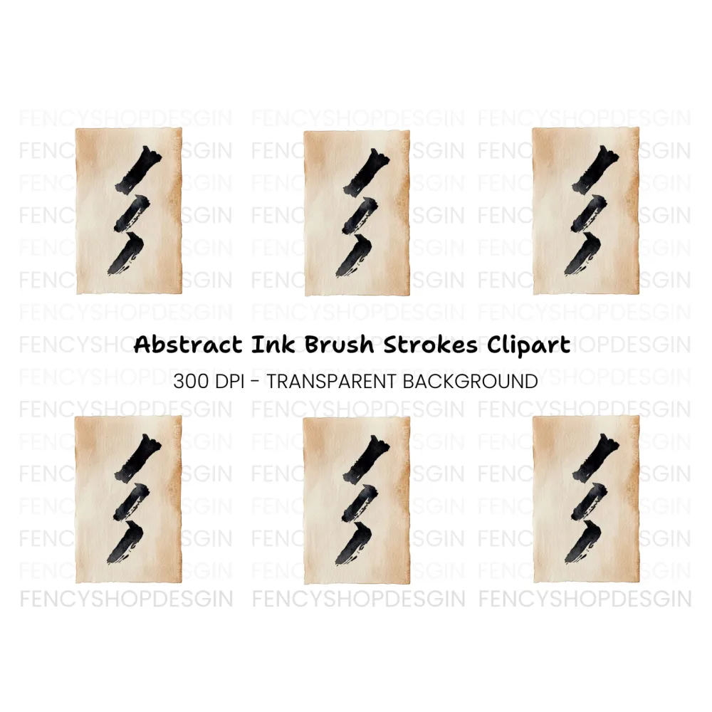 Minimalist Ink Strokes Clipart Bundle