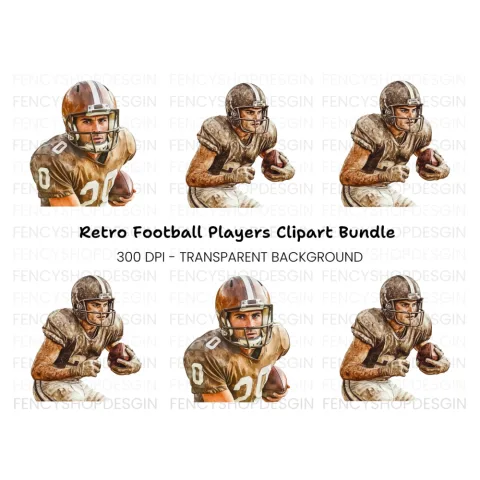 Dynamic Football Player Clipart Bundle