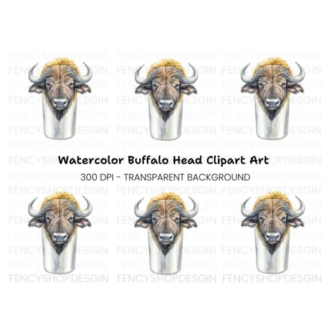 Buffalo Head Clipart Bundle