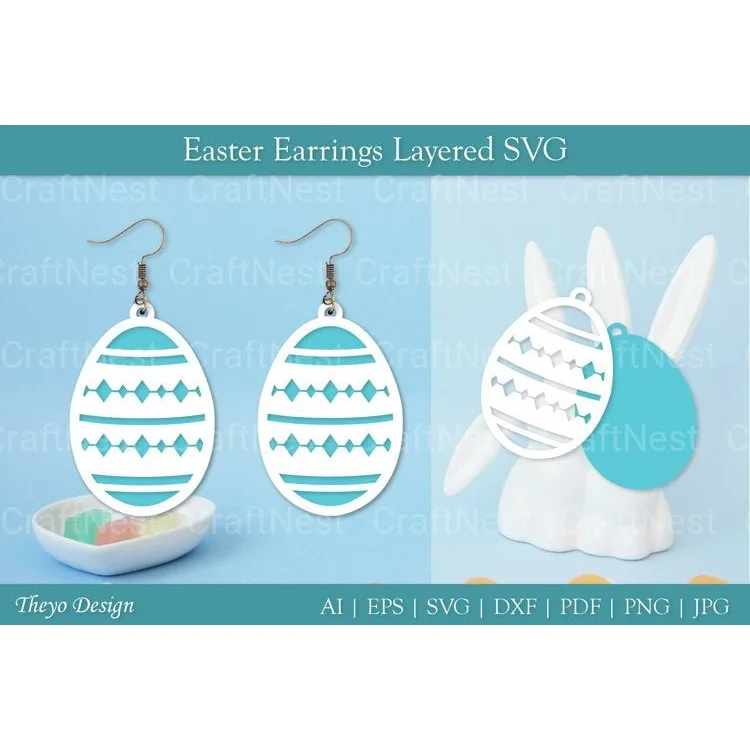 Easter Egg Earrings SVG Bundle