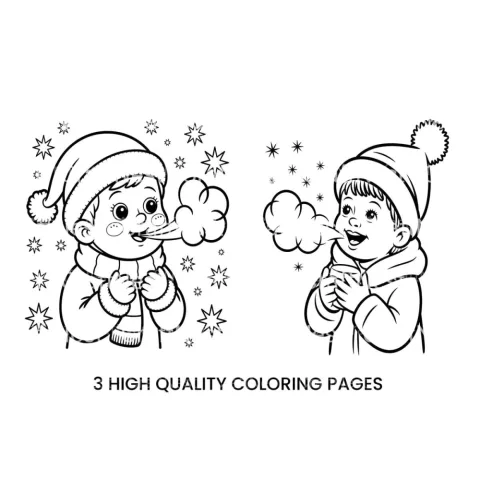 Child Blowing Warm Breath Coloring Books