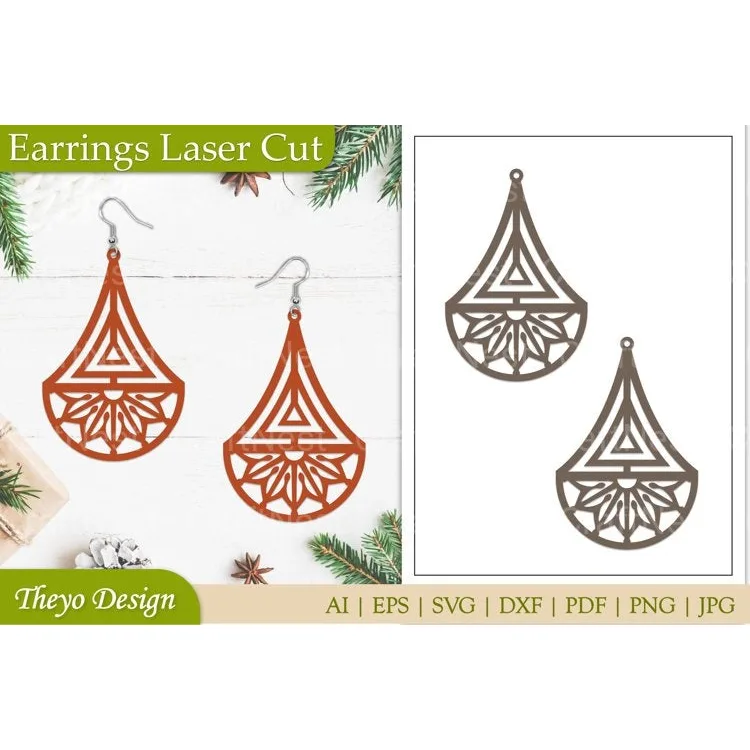 Lasercut Mandala Earrings SVG Bundle